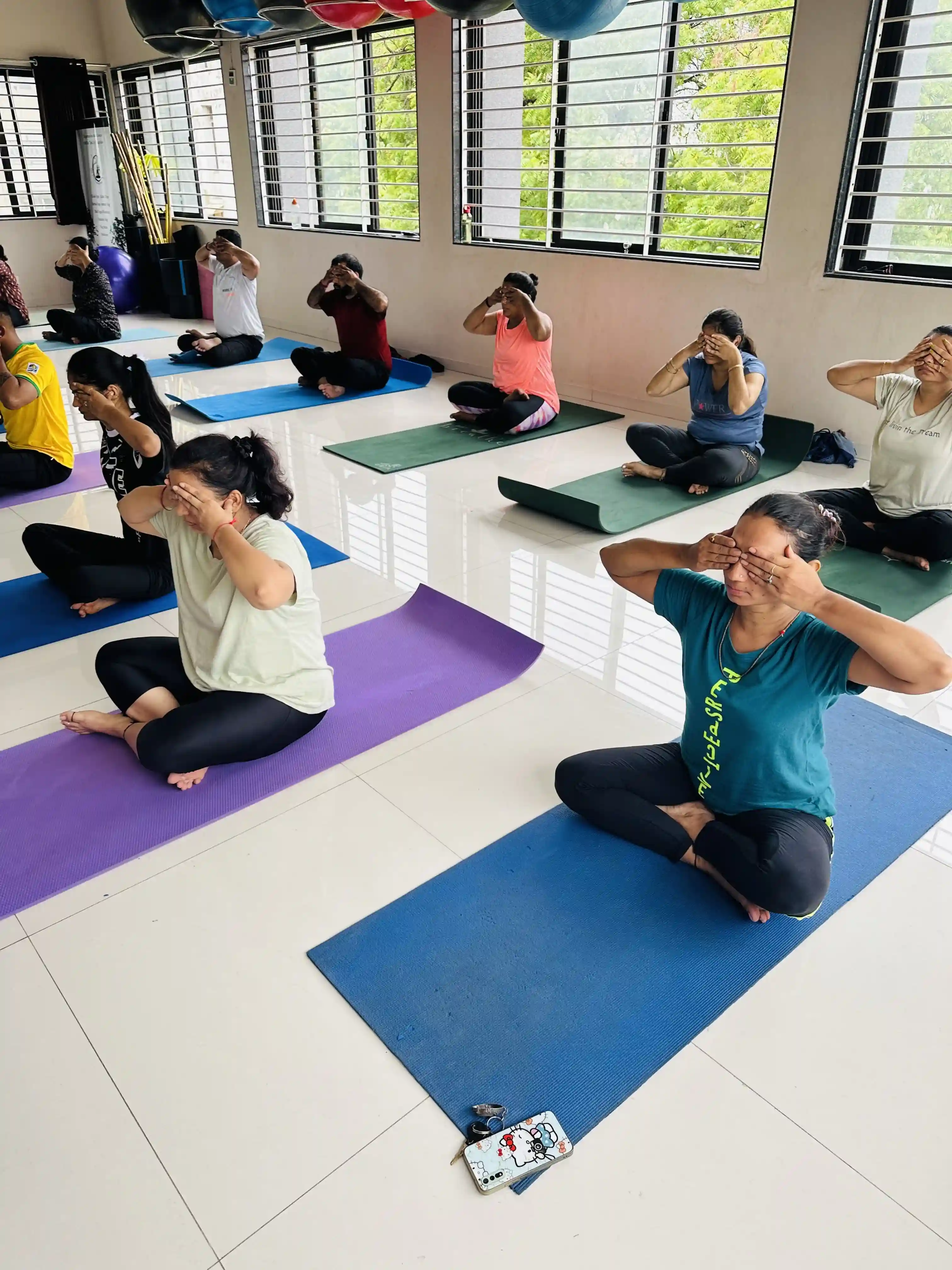 Power yoga workout training at New Maninagar